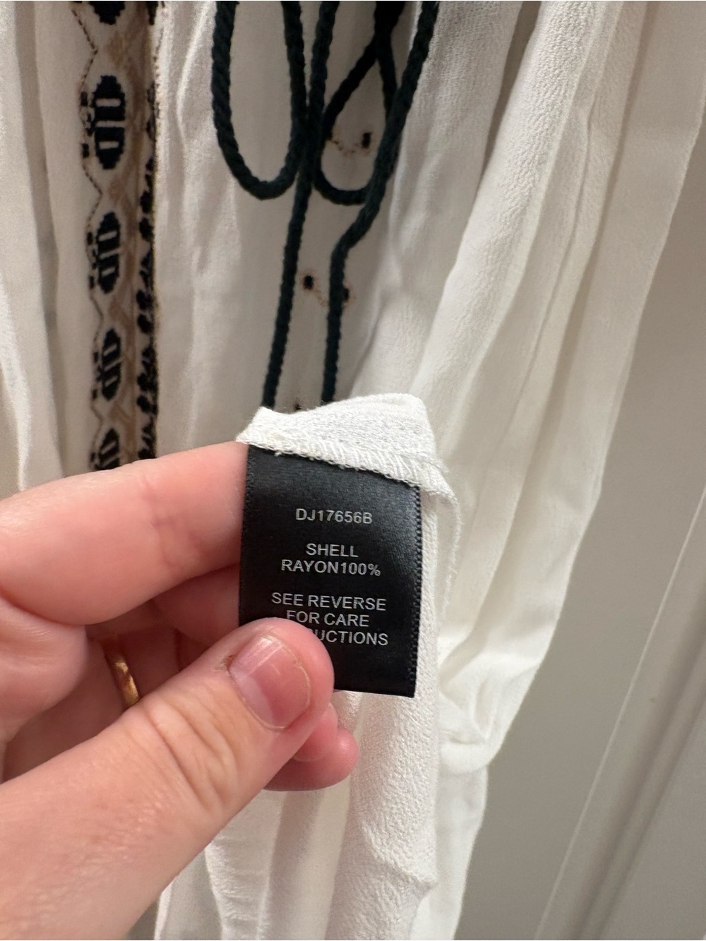 Ark & Co White Mini Dress with Black Embroidery - Picture 3 of 5